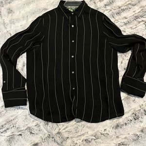 Like New Ralph Lauren French Cuff Sheer Striped Blouse